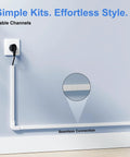 One Cord Cable Concealer Kit For 113 Inch Wall Hider Easy Setup showcasing neat wire management with white cable raceway.
