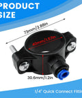 One Pack Drain Saddle Valve With One Quarter Inch Quick Connect For Plastic Water Filter Valve Clamp And Reverse Osmosis Systems, Leak Proof Clamp, Easy Tubing Connections For Discharging Waste Water product dimensions