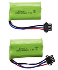 Two Pack 7.4V 2S 600mAh Li Ion Rechargeable Battery With SM-4P Plug And Charger Cable For Water Bead Blasters And DE85 RC Cars JF-71A Compatible