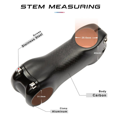 Carbon Fiber Bike Stem 31.8mm Clamp 60mm Length 17 Degree Rise Lightweight MTB Road Stem With 3K Matte Finish And Aluminum Cap