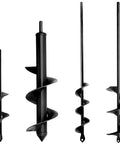 Four Piece Garden Auger Drill Bit Set With Sizes 1.6x9 Inch 1.6x16.5 Inch 2.7x16 Inch And 3x12 Inch Spiral Bits Bulb Planter And Post Hole Digger