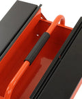 Portable Cantilever Toolbox With Retractable 3 Tray Metal Rolling Organizer For Heavy Duty Workshop Garage Storage handle detail and slider