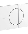 No-Brainer Dual-Flush In-Wall Tank Actuator Plate For 2x4 Carrier System, glossy white and polished chrome finish