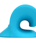 Blue neck and shoulder relaxer cervical traction device for TMJ pain relief and cervical spine alignment, side view