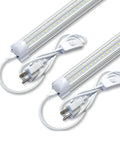 V Shaped Two Foot LED Shop Light 20W 5000K Daylight 2500LM Linkable Plug In Ceiling Lighting with cords and quick connects