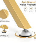 Heavy Duty 30 Inch Gold Metal Table Legs for Dining Tables with No Drill Suction Cup Mount shown with noise reduction features.