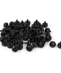 Knurled Phillips Head Thumb Screws Set M3x6mm Round Bolts 60 Pack in black zinc plated metal on white background