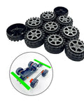 30 Pack 35mm Plastic Toy Car Wheels With 2mm Round Shaft Axles For RC Cars, Trucks And Robots Build Ready DIY Projects