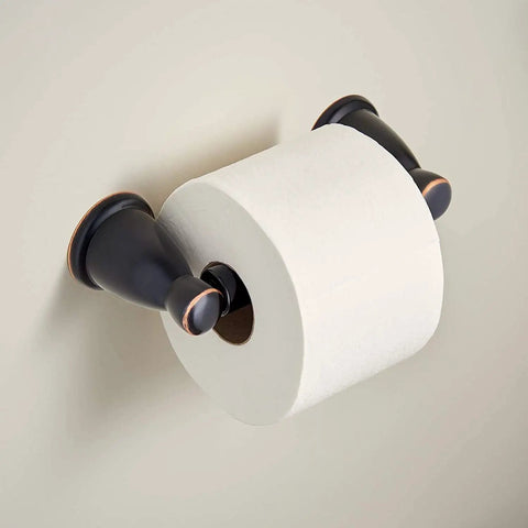 Oil Rubbed Bronze 3 Piece Bathroom Hardware Set With Toilet Paper Holder for a Clean Modern or Vintage Look Kinla Bath Accessories