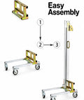Heavy Duty Manual Material Lift Stacker With 4 Rolling Wheels And 176 Lbs Capacity Hand Crank Lifter for easy assembly and use.