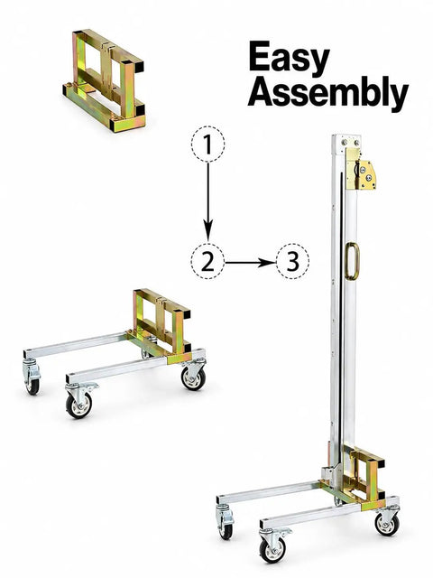 Heavy Duty Manual Material Lift Stacker With 4 Rolling Wheels And 176 Lbs Capacity Hand Crank Lifter for easy assembly and use.