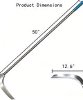 Adjustable Fifty Inch Long Handle Scythe With Heavy Duty Three Section Detachable Weed Cutter And A 12.6 Inch Stainless Steel Blade