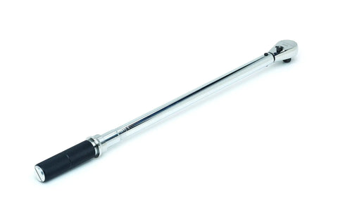 One Half Inch Drive Micrometer Torque Wrench 30 To 250 Foot Pounds, Plus Minus Three Percent Accuracy, Quick Twist Pull Adjustment Collar