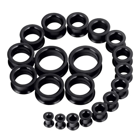 20 Piece Silicone Ear Tunnels Kit From 2G To 1 Inch Gauges Plugs Expander Set For Piercing And Stretching, Easy Clean Tunnels