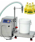 Digital Liquid Filling Machine Honey Sauce Dispenser Automatic Pump Control for liquids with a stainless steel frame.