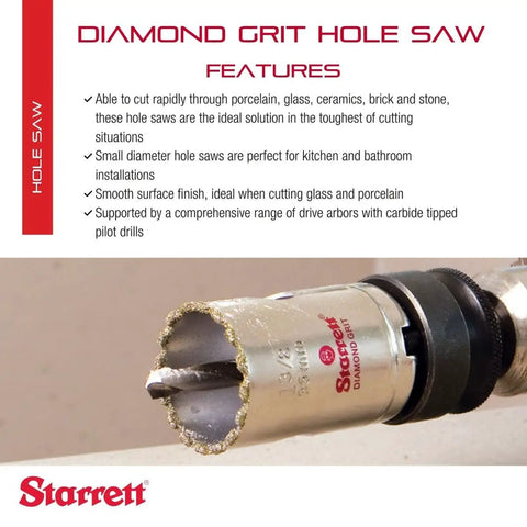 Diamond Grit Hole Saw For Small Diameter Holes 2-1/2 In Diameter 1-5/8 In Cutting Depth 5/8-18 Thread XA2/XA10 Arbor Silver Finish Pro Grade Tool