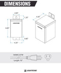 Dimensions diagram of Outdoor Low Voltage Landscape Lighting Transformer 120V AC To 12 13 14 15 Volt AC Multi Tap Weatherproof