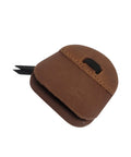 Barebow Finger Tab With Suede And Leather Ledge, Adjustable Strap, Double Leather Layers, Ambidextrous, Medium Size, Brown