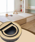 Recessed Door Pull Handle For Cabinets And Furniture Concealed Zinc Alloy Grip with Space Saving Install, Green Bronze Finish