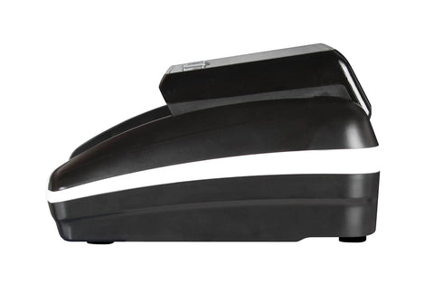 Side view of Portable Counterfeit Money Detector With Auto Feed And 4 Way Direction Cash Counting for USD and Euro