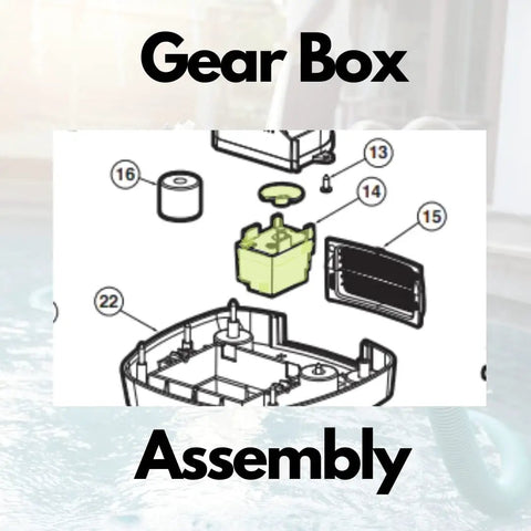 Diagram showing Gearbox Assembly Replacement For Hayward Navigator Pro Pool Cleaner Replaces HWN134 Fits 2025ADC And 925ADC
