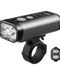 PR2400 2400 Lumen Mountain Bike Light With OLED Runtime Display USB Output Far Reaching High Beam And Anti Glare Low Beam IPX8