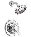Classic Shower Faucet With Separate Temperature And Volume Controls, Single Handle Chrome Finish, Durable Plastic Build
