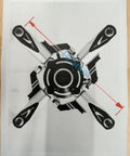 T Rex 600 DFC 4 Blade Flybarless Rotor Head Kit For Trex 600 RC Helicopter Replacement Part overhead view showing four blades