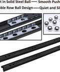 Top Shelf Heavy Duty Black Drawer Slides Pair Full Extension Smooth Glide Runners For Filing Cabinets And Workstations Built Tough Quick Install Side Or Groove Mount Hardware with steel ball design.