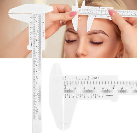 Waterproof Plastic Caliper Eyebrow Lip Tattoo Ruler For Permanent Makeup Accurate Measuring Tool For Students And Pros