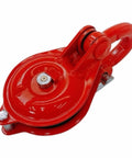 Half-Ton Heavy Duty Single Sheave Yarding Block With Shackle Pulley For Cable And Wire Rope, 1000 Lbs WLL, Red Powder Coated Finish