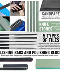 80 Piece Model Tools Kit For Gundam Cars Airplanes And Buildings Complete Hobby Building Tools Set For Model Makers Beginners And Pros Includes Diagonal Pliers And Safe Handling with sandpapers, knife stones, and polishing bars.