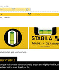 48 Inch Heavy Duty Aluminum Spirit Level Featuring Dead On Accuracy with two plumb vials and clear level vial.