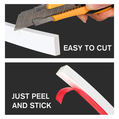 DIY Window Grille Inserts Grid Kit Self Adhesive Trim 15 Ft Long White Thick Version showing peel and stick installation