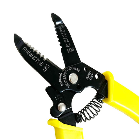 All Purpose Wire Stripper And Cutter Multi Function Hand Tool For 20 To 30 AWG Solid And Stranded Wire, 6.5 Inch close-up view