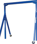 Workhorse Adjustable Steel Gantry Crane Rated 2000 Pounds 15 Foot Span with swivel casters for warehouse lifting.