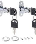 Top Notch Push Plunger Lock For Cabinets And Desk Drawers Keyed Alike Design Two Piece Set in chrome steel with keys.