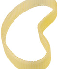 Premium Replacement Planer Drive Belt Knockout Performance For Dewalt Dw735 And Dw735x Power Tools, heavy duty, yellow, curved design.