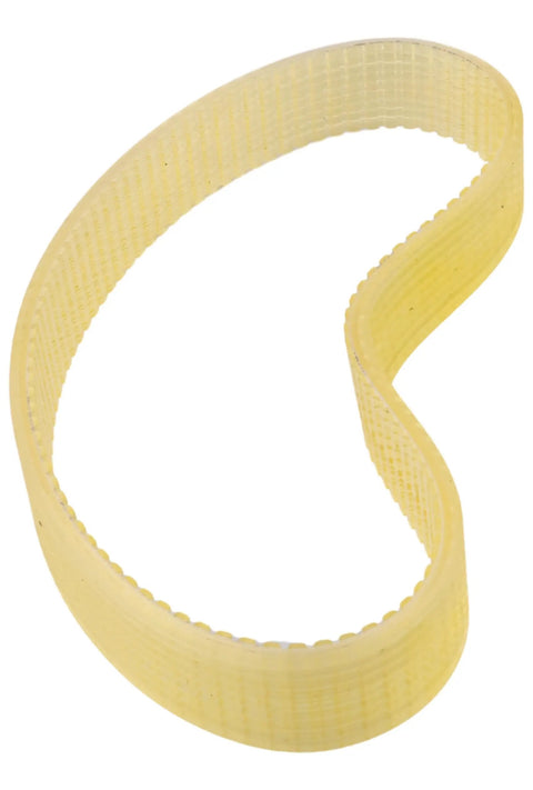 Premium Replacement Planer Drive Belt Knockout Performance For Dewalt Dw735 And Dw735x Power Tools, heavy duty, yellow, curved design.