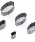 Five Piece Leather Punch Die Set For DIY Leather Crafting Includes 10x20mm And 16x22mm Oval Hole Punches, steel tools for precise leather cutting.