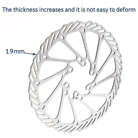 Close-up of 180mm Bike Disc Brake Rotors Set Of Two With 12 Screws For Most Road Mountain BMX Bikes showing 1.9mm thickness.
