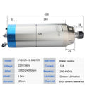 Diagram of Beefed-Up 5.5kW Water-Cooled CNC Spindle Motor With 4 Ceramic Ball Bearings, 125mm Mount, ER32 Collet, Ultra Quiet High-Speed 800Hz