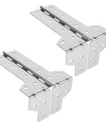 Two Pack Flight Case Corner Hinge Kit, heavy duty cabinet corner protector, silver metal, for mixing console and touring equipment.