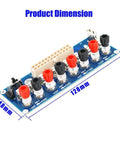 ATX Benchtop Power Breakout Adapter with USB 5V port, four output channels, dimensions 128mm by 48mm, top view
