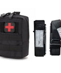 Two Pack Gen 4 Tactical Tourniquets With Metal Twisting Rods, 1.5 Inch Compression Band, No Nonsense EMT Ready IFAK Pouch