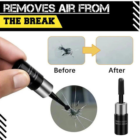 Windshield Repair Kit For Chips And Cracks, DIY Glass Filler For Automotive Glass, Star Shaped Cracks And Cracks Quick Fix