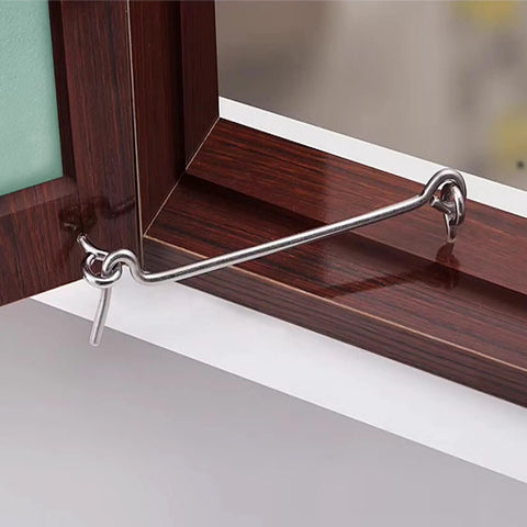 Heavy Duty Zinc Plated Carbon Steel Cabin Hook And Eye Latch In Matte Black to Lock Cabinets Tight on a wooden frame