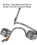 25 Ft 3/16 Inch Brake Line Kit With Zinc Coated Double Walled Steel Tubing And 16 Fittings For Cars, Trucks, SUVs, And Trailers