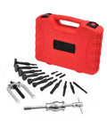 Hardened Steel Blind Inner Bearing Puller 16 Pc Kit Sliding Hammer Screw Adapters For Parts Heavy Duty Handles Jobs Like A Pro Grab Badass Extraction Set Remove Bearings Fast No Damage Keep Rides Rolling Smooth When You Hit Tight Spots During Work red case and tools