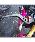 Sick Adjustable Brake And Clutch Levers Fit Yamaha Raptor 660 700 YFZ450 Banshee Blaster Anodized Aluminum black lever detail.